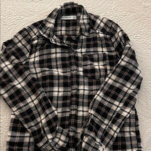 Abercrombie Kids Black and White Plaid Button Down Shirt